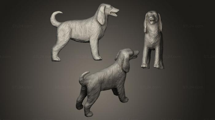Статуэтки животных (Собака с длинными ушами, STKJ_0035) 3D модель для ЧПУ станка